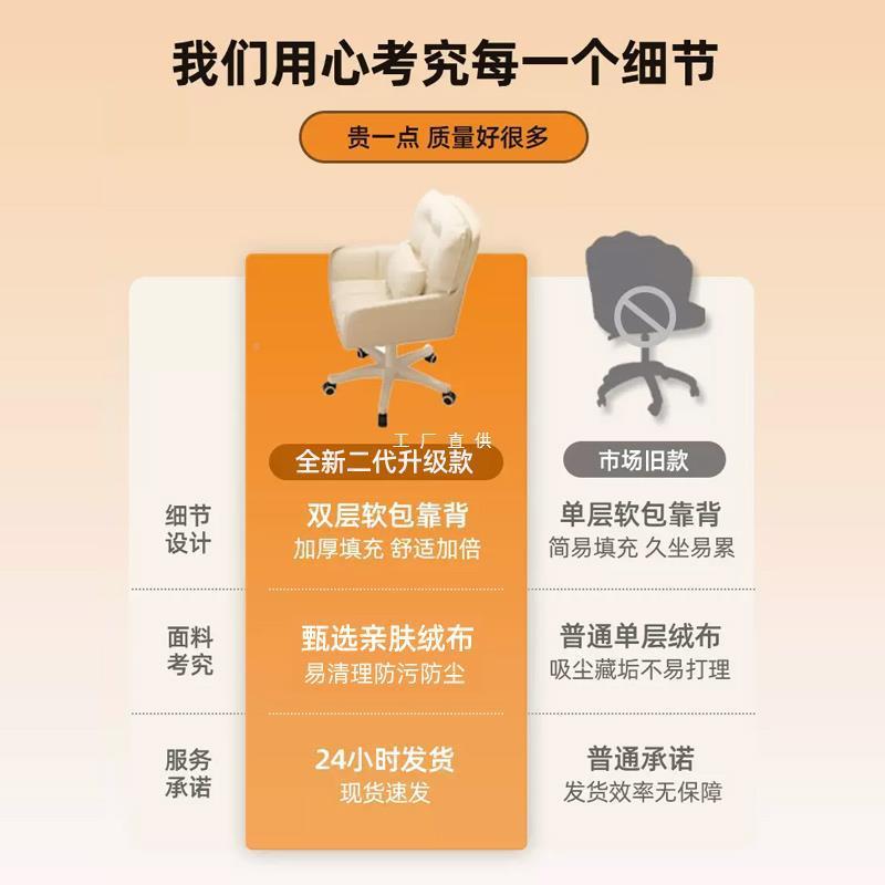 化妆椅奶风847美顾油客沙发甲椅靠妆背化妆师椅子可旋转卧室梳凳