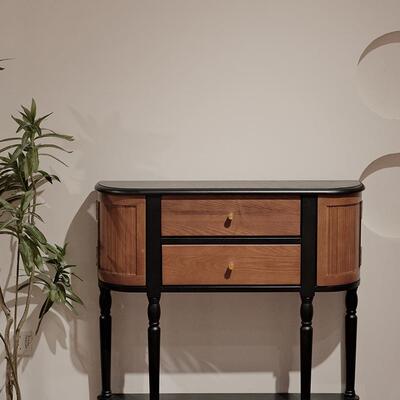 法式复古玄厅入HHB户过道正对门波客奈实特玄关柜小户型木关柜吧