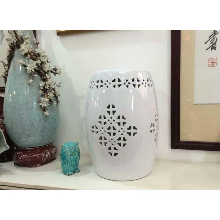 厅新中式镂空创意中国结计茶几陶鼓凳椅子花TC-04园摆件梳设妆客