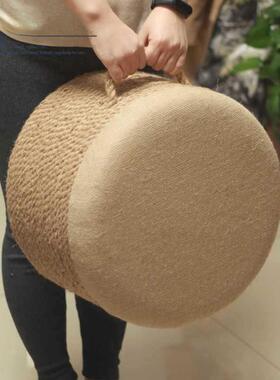 麻绳小凳子家用木凳圆凳凳客厅矮成人实沙发凳创意板坐墩XTH阳台