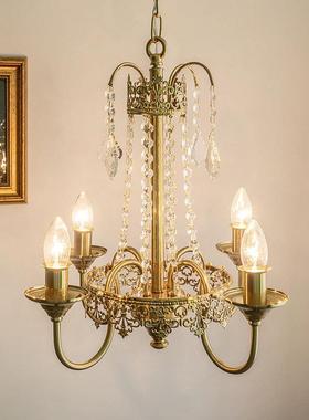 法客式宫廷晶吊灯欧式别美式乡水村轻64321奢卧室墅厅餐厅复古蜡