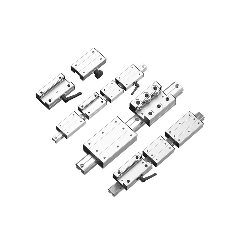 外置双轴心 直线导轨 LGD6 8 12 16锁紧滑块机械滑W轨滑台滚轮滑
