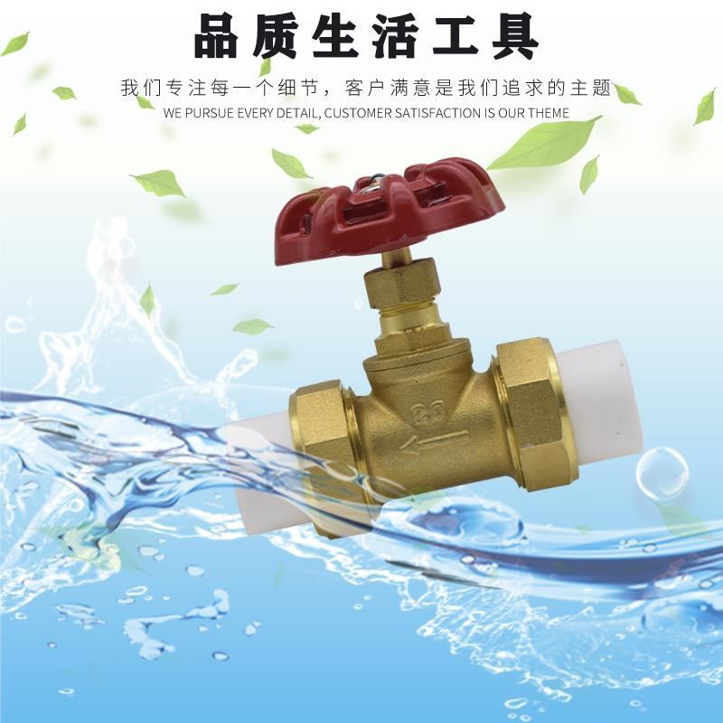PPR铜截止阀i开关闸自来水球阀开关4分6分1寸 热熔水管总阀配件