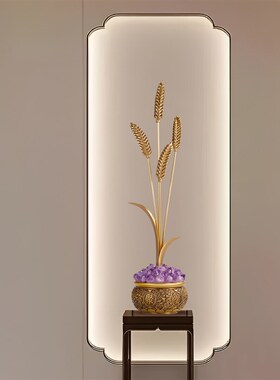 乔迁新居礼物麦穗聚宝盆招财玄关装饰摆件客厅轻奢高档电视柜摆设