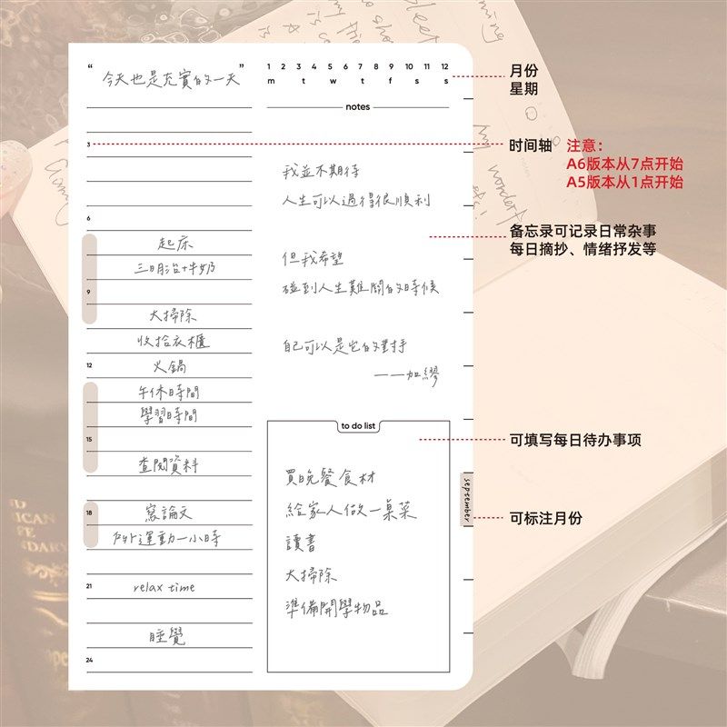 2025年自填式时间轴一日一页A5A6日程本计划手账复古PU皮厚本,文具电教/文化用品/商务用品,手帐/日程本/计划本,淘宝优惠券,粉丝福利购,淘宝优惠卷