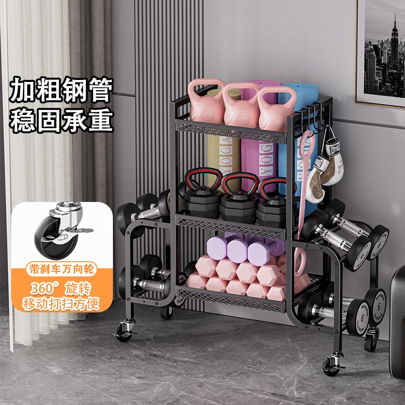 健身器材置物架哑铃收纳筐家用运动器H材瑜伽垫收纳架健身房置物