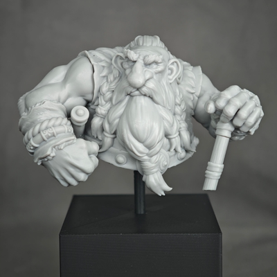 微缩模型 雕塑  矮人战士 铁锤 原作者 Quentin 昆汀