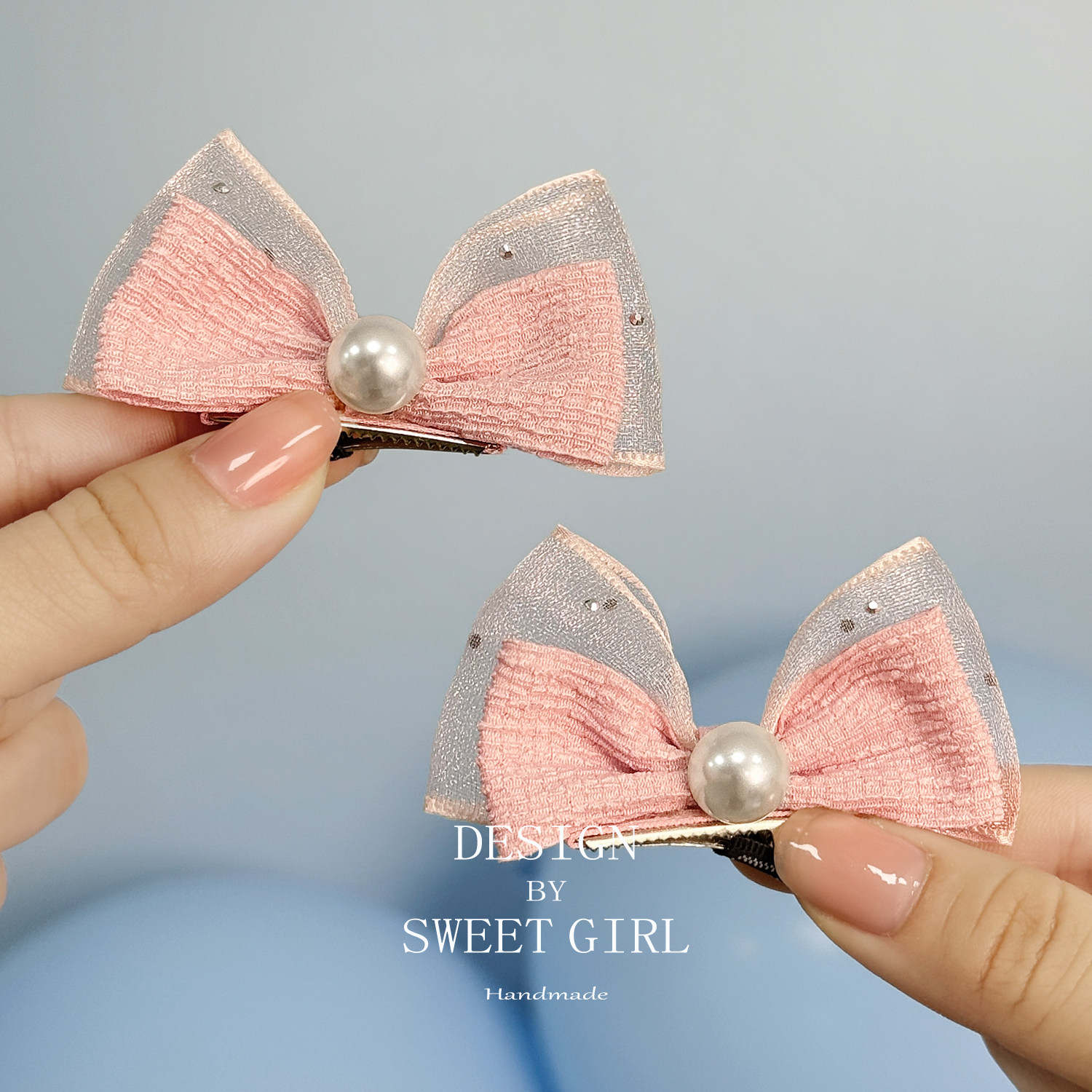 【3件8折】宝宝发卡粉色蝴蝶结头饰儿童发夹甜美可爱女孩侧边夹子