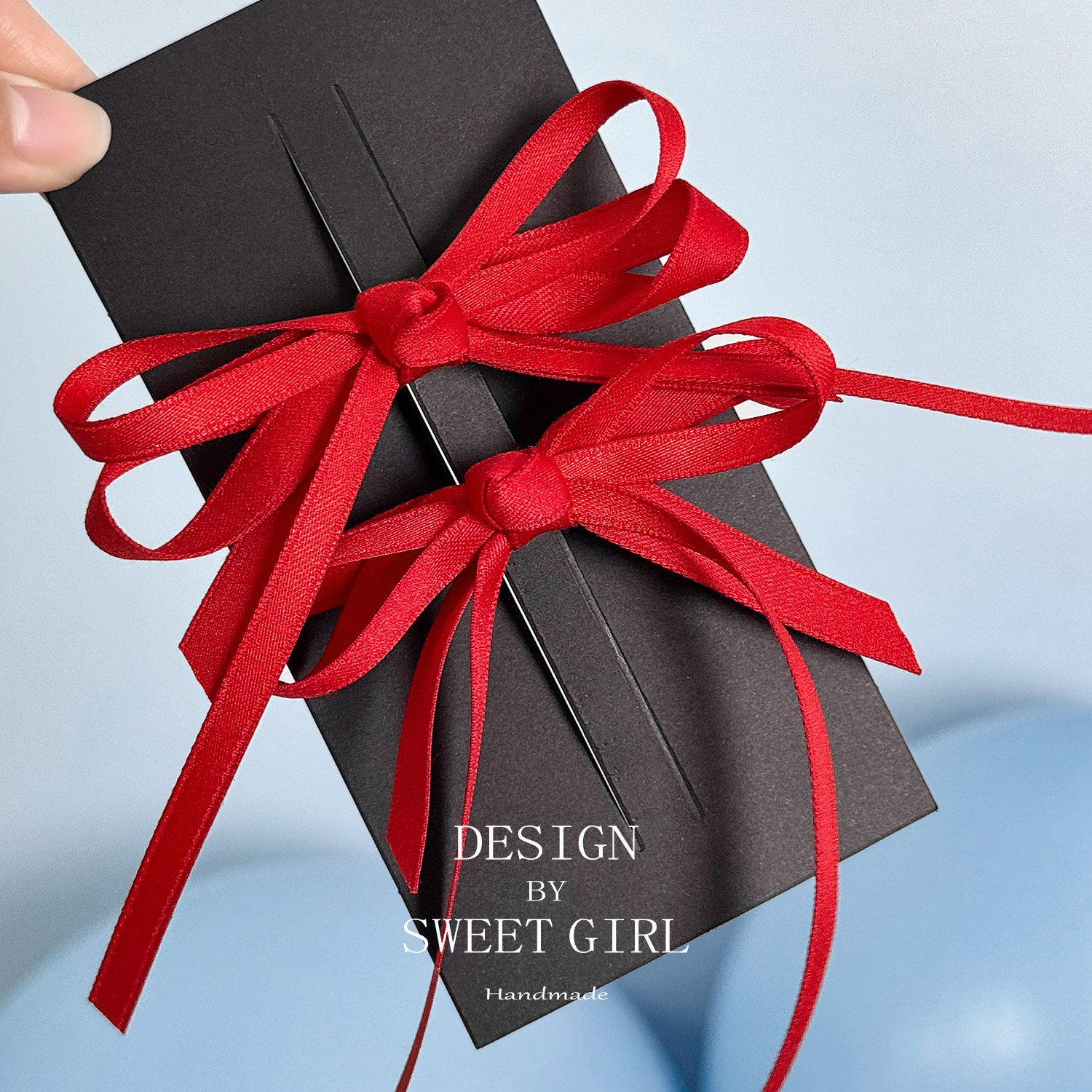 【3件8折】红色蝴蝶结丝带儿童发夹女童公主气质发卡2026新款发饰