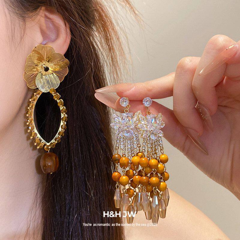 树脂耳饰法式小众设计感银针批发