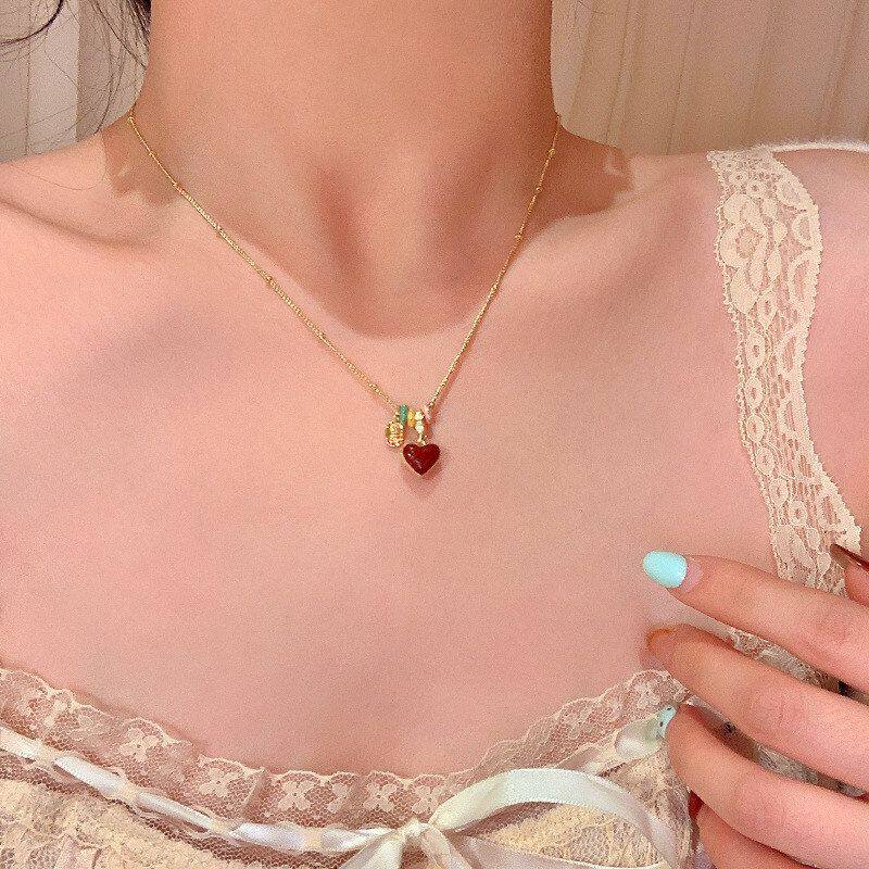 双面项链女款高级感配饰2026小众精致新款爱心轻奢链链毛衣链锁骨