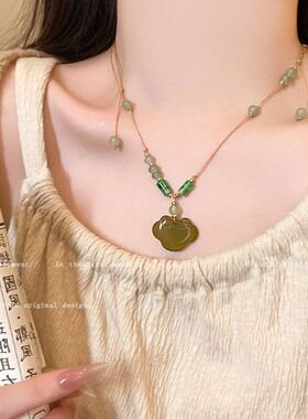 平安设计国风项新中式项链时尚女小众复古百搭饰品锁骨锁链民族风