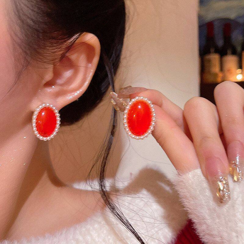 优雅耳饰耳钉高级感耳环文艺女轻奢时尚百搭气质宫廷珍珠港风复古