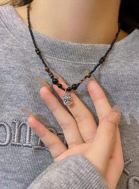 项链配饰民族风卫衣醒狮女款国风新中式复古轻奢小众高级感吊坠链