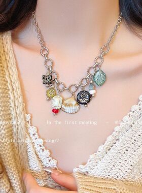 复古中古项链个性气质贝壳高级