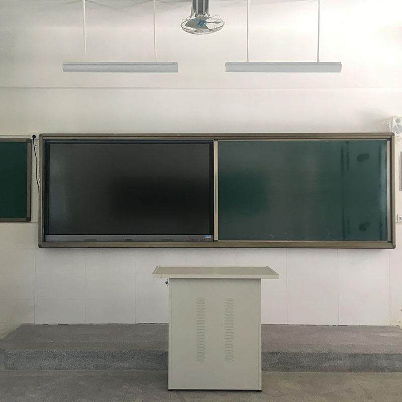 单面多媒体黑板 学校教室挂式绿板 推拉一体式静音无尘黑板