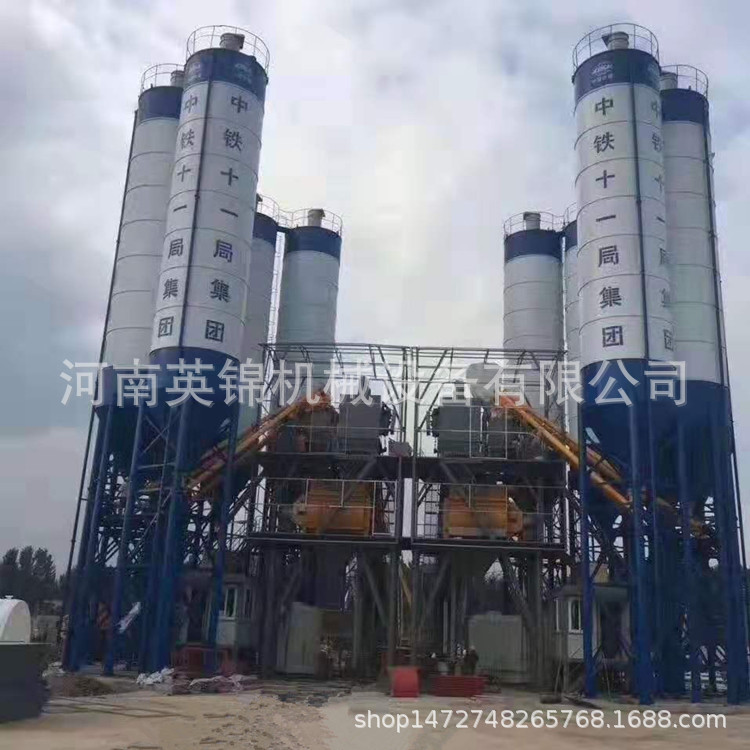 混凝土商品砼搅拌站  全套稳定土拌和站 双机连体混凝土搅拌站