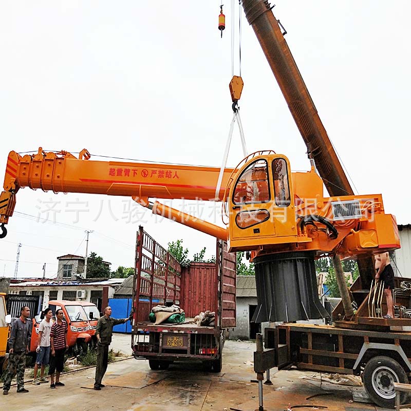 八骏自制船载吊机6吨 随船船用起吊机 船上装货卸货用船吊 厂价