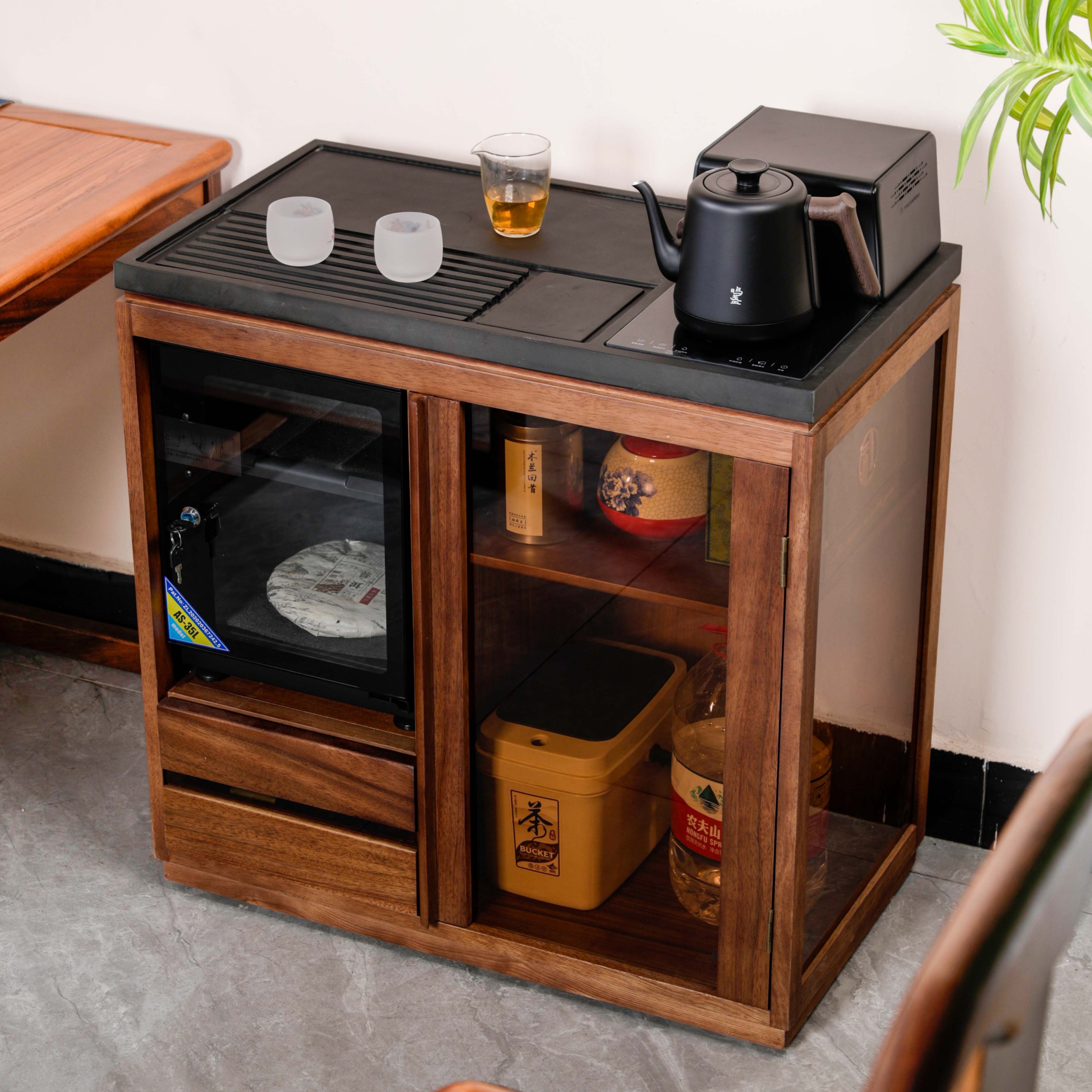胡桃木实木茶几现代简约沙发边柜家用茶水柜茶台边几移动阳台茶桌,住宅家具,茶几,淘宝优惠券,粉丝福利购,淘宝优惠卷