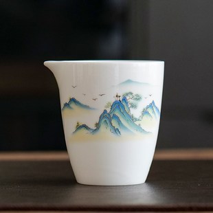 德化白瓷公道杯家用单个分茶器公杯防烫功夫茶具陶瓷茶海匀杯配件