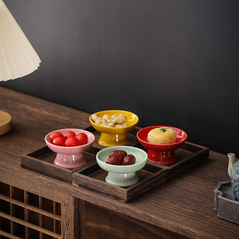 中式陶瓷高脚果盘精致糕点茶点高足佛手柑托盘点心碟子坚果水果盘,餐饮具,果盆/果盘/果篮,淘宝优惠券,粉丝福利购,淘宝优惠卷