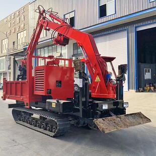 6吨后桥履带随车抓木机 液压抓钢机8米挖臂360度旋转抓臂 自卸式