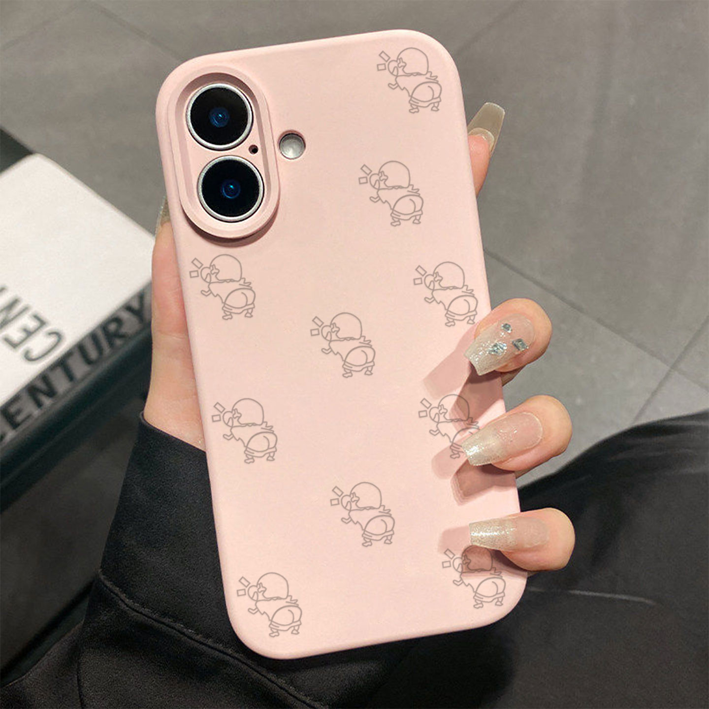 满屏翘屁小新适用于苹果17promax手机壳液态硅胶iPhone16pro保护套情侣15新款创意14超好看独特13全包12超火