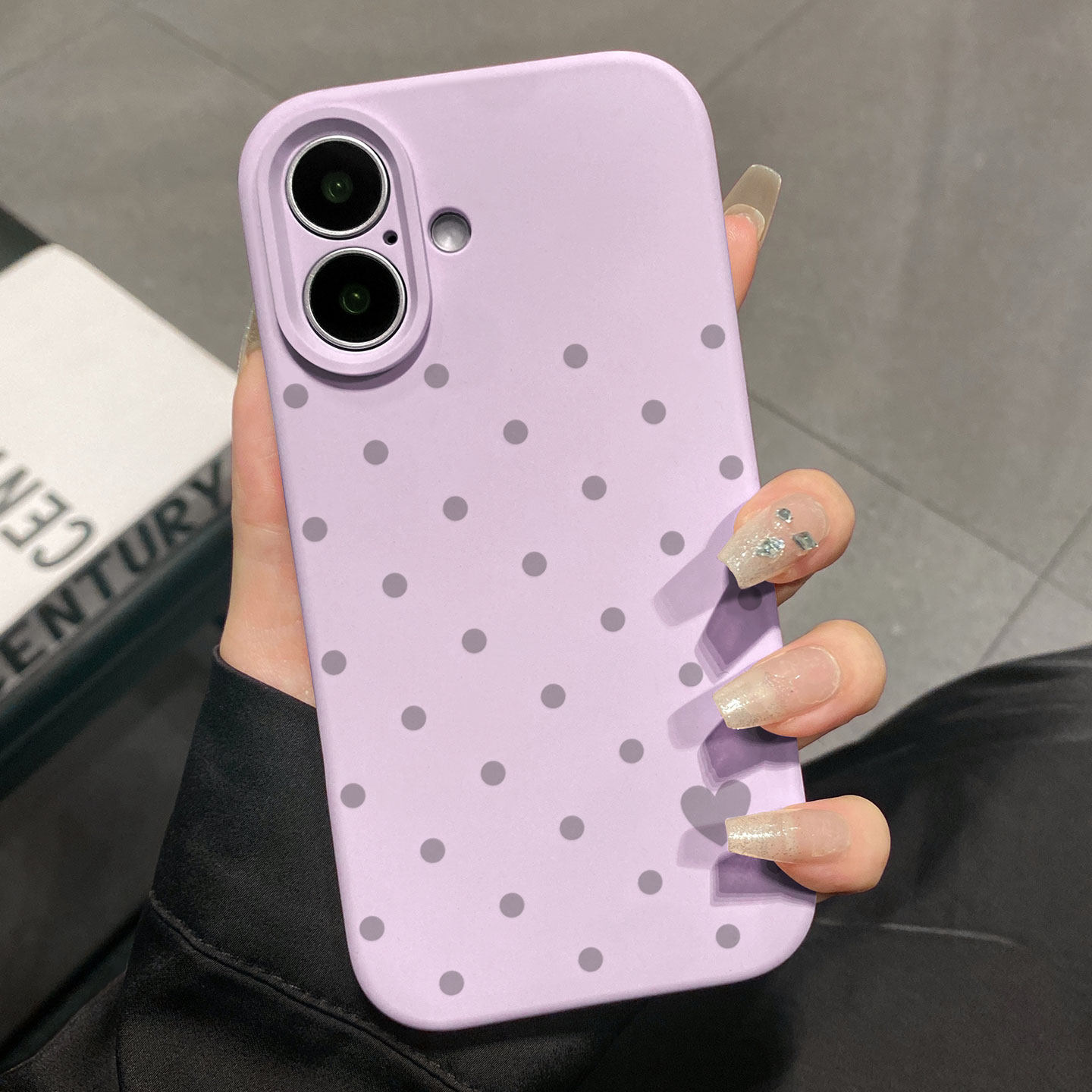 波点小爱心适用于苹果17promax手机壳液态硅胶iPhone16pro保护套情侣15新款创意14超好看独特13全包12超火软