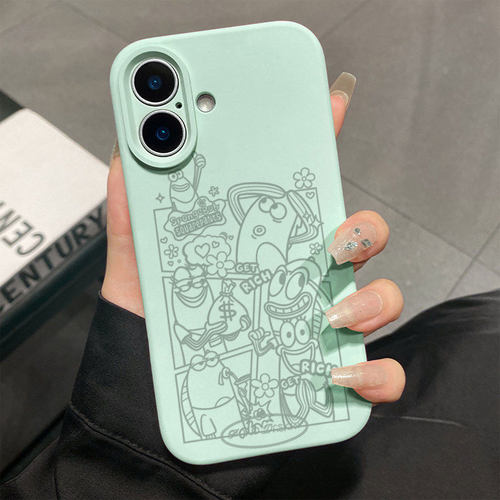 路人鱼开心日常适用于苹果17promax手机壳液态硅胶iPhone16pro保护套情侣15新款创意14超好看独特13全包12超