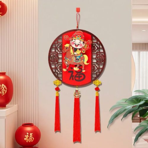 2026马年福字电动骑马财神爷挂件新居布置装饰客厅背景入户门挂饰