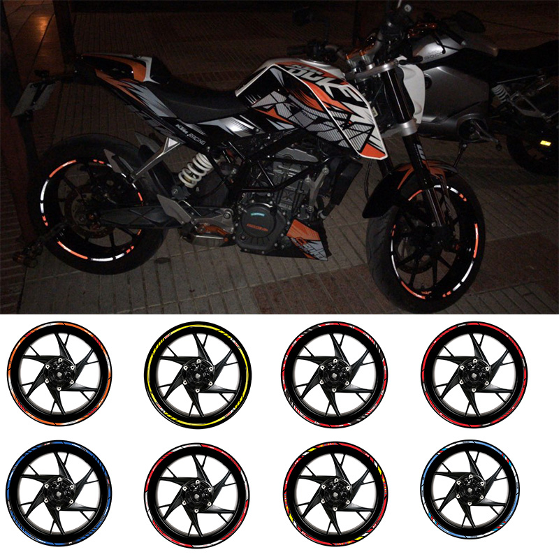 适用于KTM RC390 Duke250 790 890 129P0改装轮毂贴纸贴花反光防