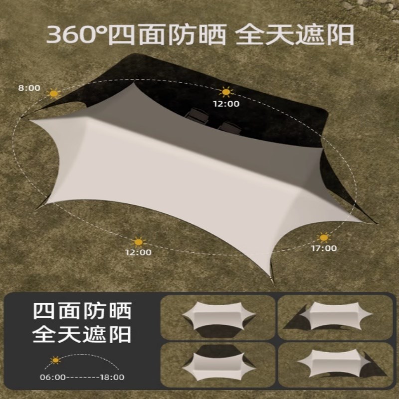 穹顶天幕黑胶大号黑胶天幕遮阳z防晒户外露营帐篷装备大空间防雨