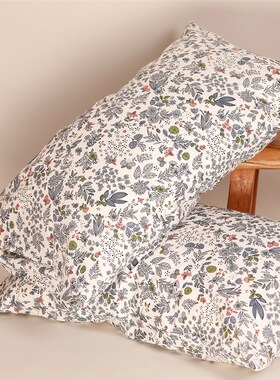 刘大姐家 纯棉枕套全棉枕头套一对装枕芯套四季斜纹枕头皮U48x74c