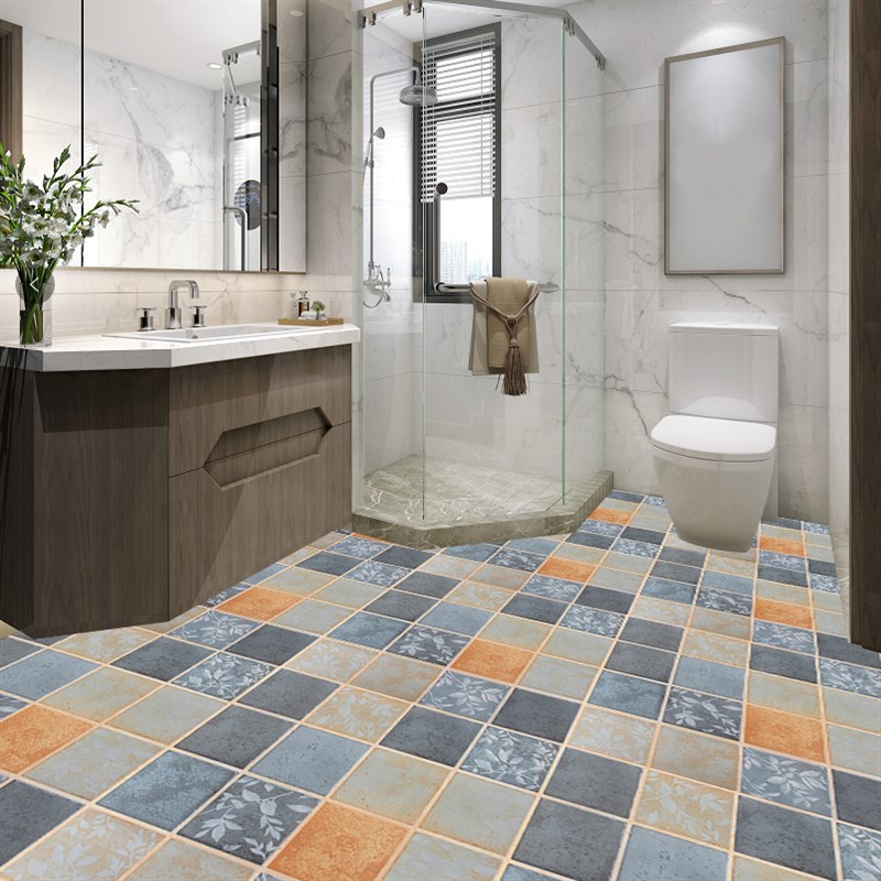 自粘PVaC加厚卫生间地板贴浴室防水地贴厨房装饰地砖防滑耐磨宿舍