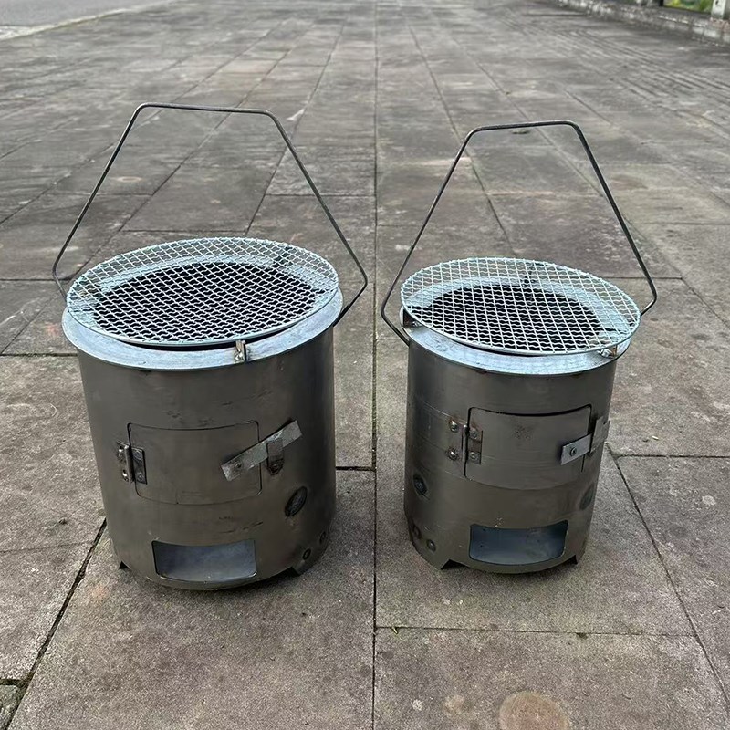 加厚新款柴火炉野炊露p营炊具农村取暖炉子烧烤炉家用炖汤炒菜灶