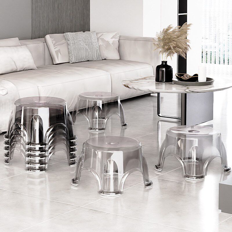 透明小凳子家用塑料加厚客厅茶几板D凳椅子可叠放凳换鞋凳儿童矮