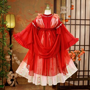 连衣裙中秋节古.风唐装 秋季 夏 春秋儿童超仙古装 汉服女童2024新款