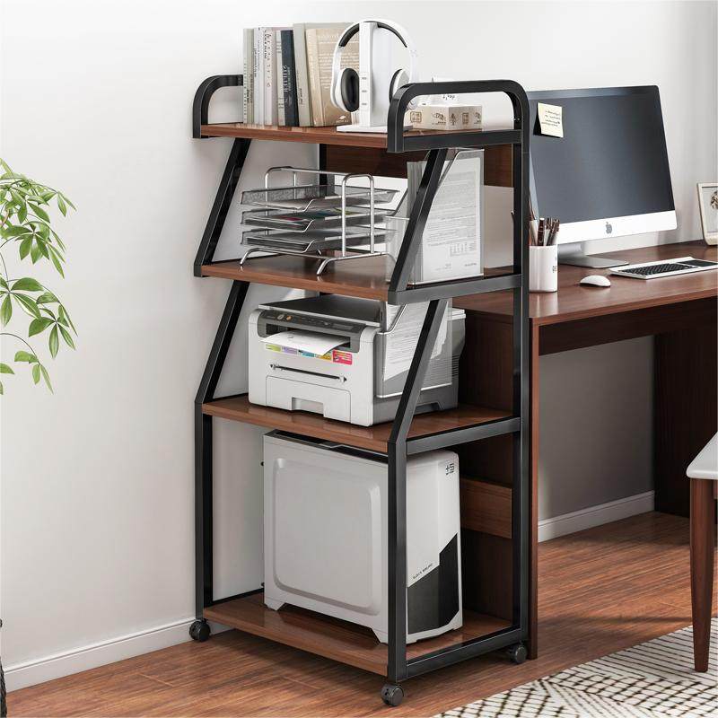 打印机置物架落地放置柜收纳架子C可移动办公室桌边电脑主机托架