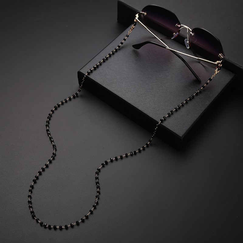 宝石眼镜链女圆珠金属链条气质口罩链珍珠防丢挂脖U墨镜链眼镜绳