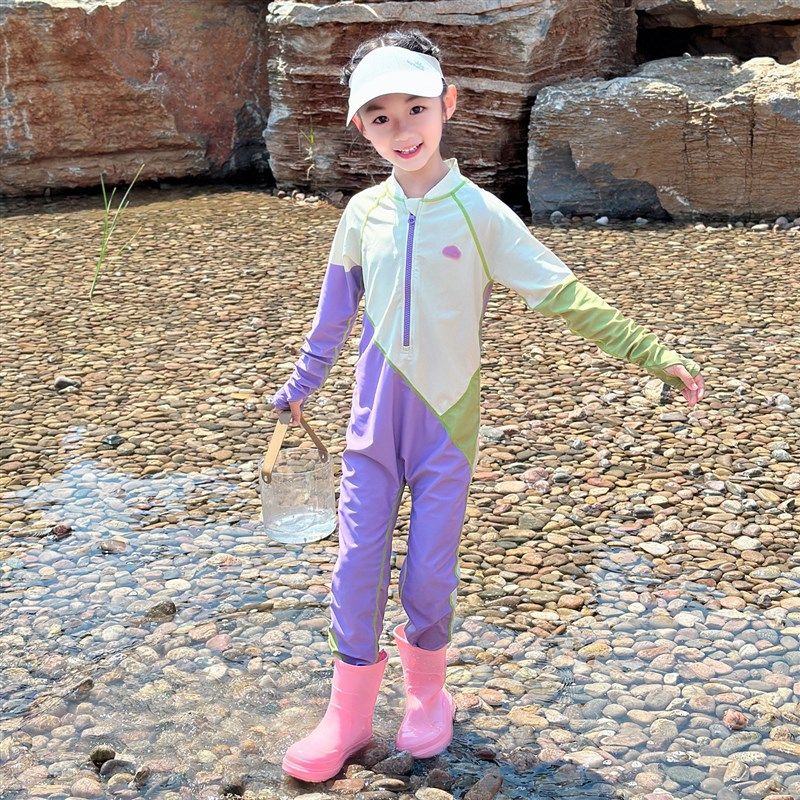 儿童连体泳衣男童女孩海边防晒专业长E袖长裤宝宝游泳衣裤2025新