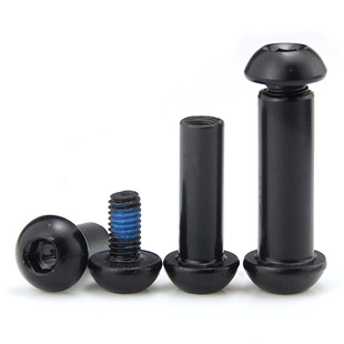 黑色半圆头内六角对锁螺丝对穿夹板对接螺母连接组合子母钉.M8M10