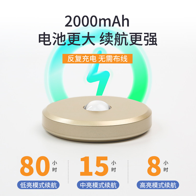 可充电射灯无线展柜灯手办酒v柜灯家用磁吸氛围灯明装小山丘led灯