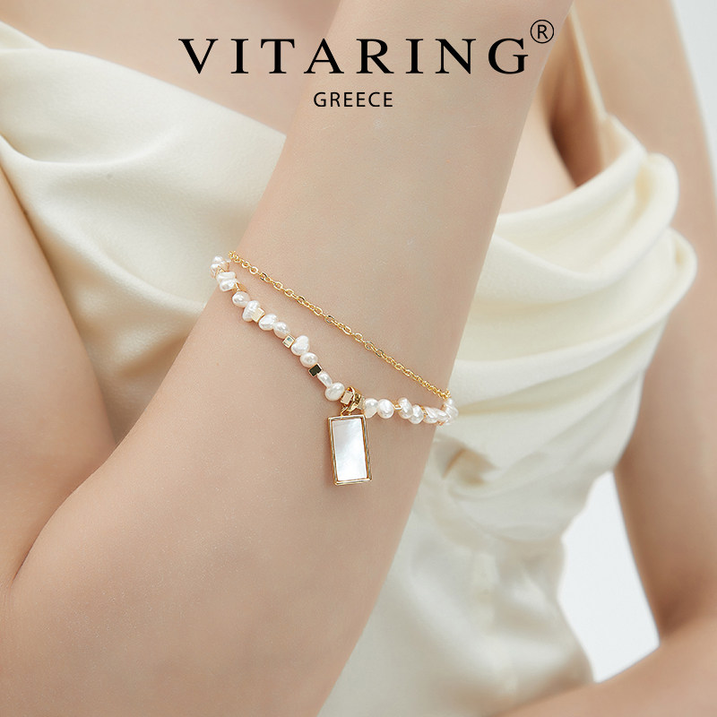 VITARING天然淡水碎银子珍珠手链女叠戴双层小众原创层叠百搭新款,珠宝/钻石/翡翠,手饰,淘宝优惠券,粉丝福利购,淘宝优惠卷