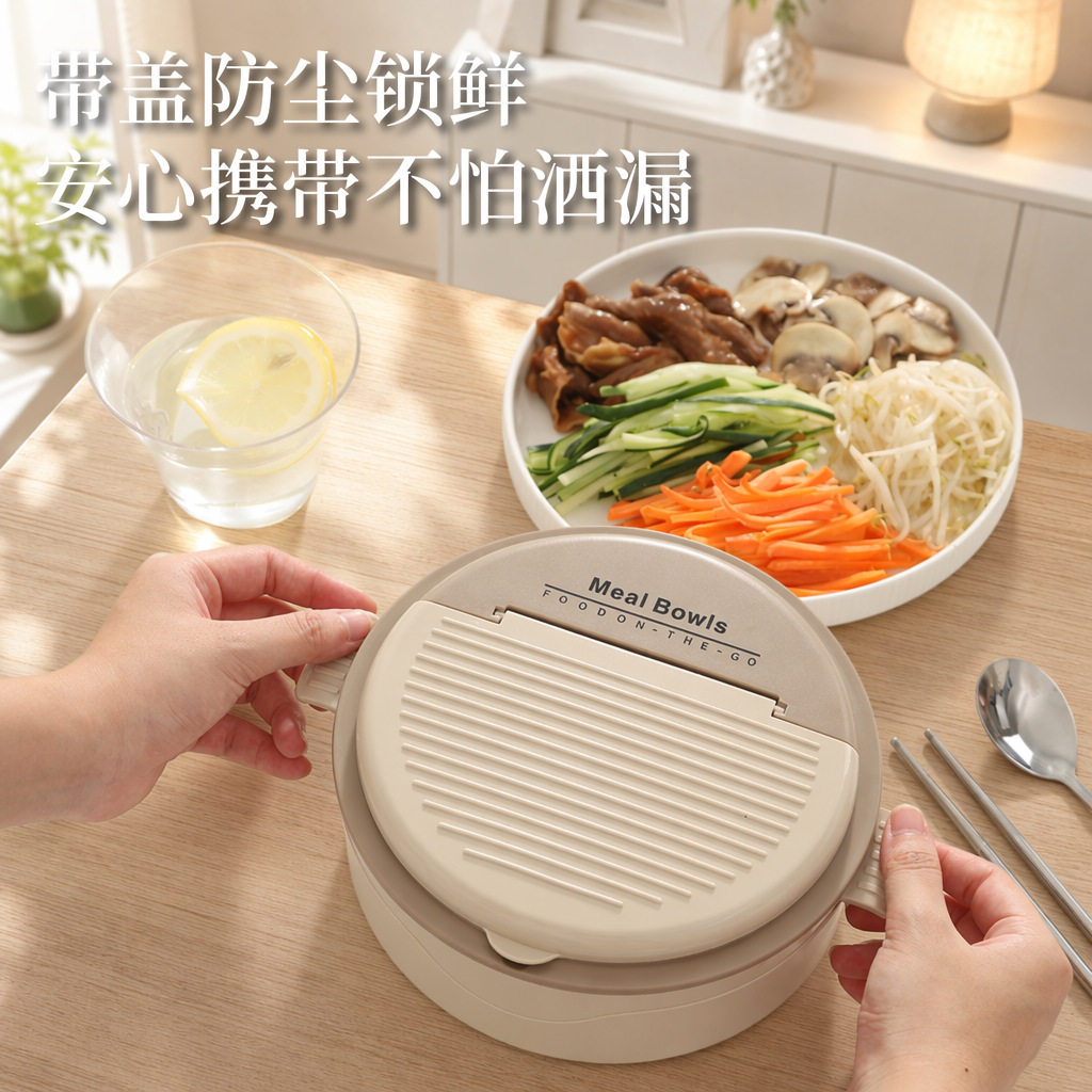 微波炉专用304不锈钢便当盒学生上班族饭盒带盖餐盒泡面碗餐具