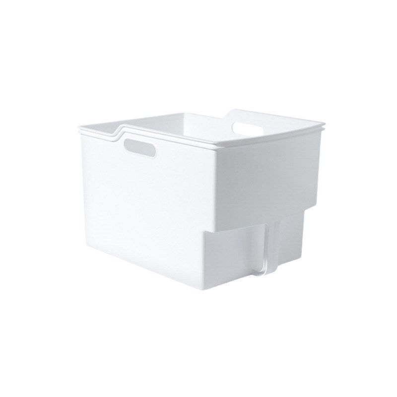 厨房橱柜收纳盒带手柄把手高位储物盒塑料吊柜高T处拉手白色整理