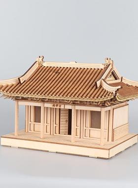 中式创意斗拱古建筑雨华宫模型凉亭酒店客厅玄关样板房间会所摆件