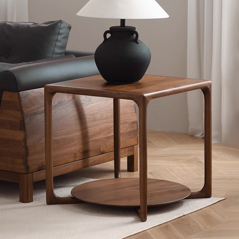 晨物边几北美黑胡桃木全实木角几