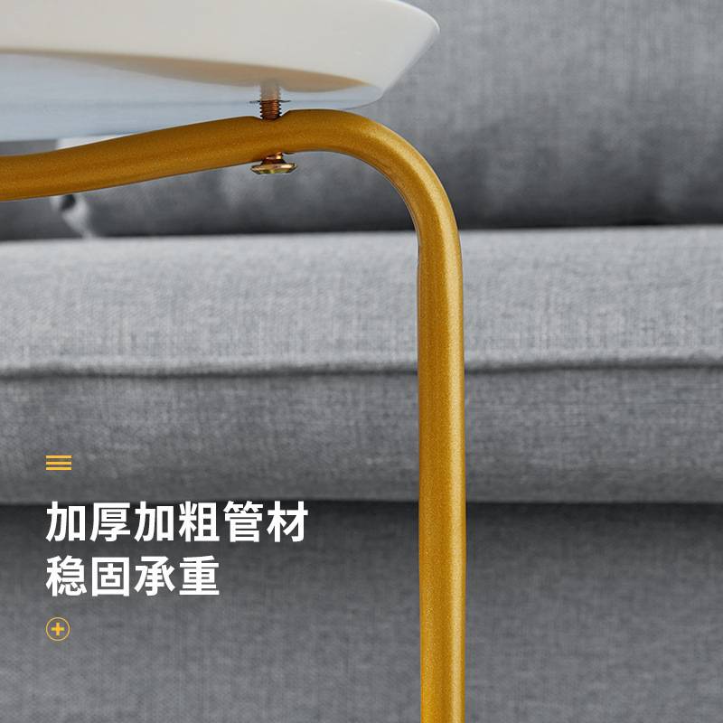 家逸铁艺边几简约现代圆桌床头边柜轻奢意式小茶几角几客厅侧边柜