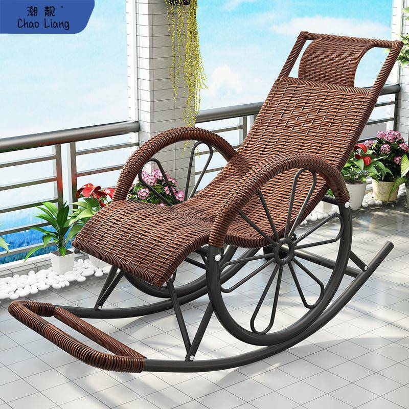 摇摇椅躺椅椅成人摇老阳人椅子台午睡椅藤椅户外XPK藤椅休闲逍遥