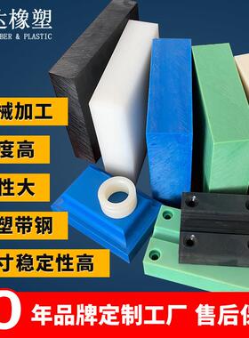 .白色PA尼龙板材MC蓝色尼龙棒材PA66尼龙板雕刻车床